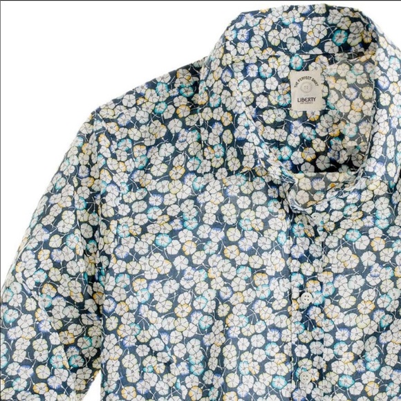 J. Crew Tops - J.CREW Liberty Perfect Shirt In Leo Scarlet Floral